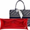 LOUKAYCCI Loukaycci Purse Insert Organizer For Dior Book Tote Medium Bag Insert Premium Purse Felt Insert Multiple Pockets (Large, Red) | Handbag Accessories