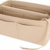 LOUKAYCCI Loukaycci Purse Organizer Insert For Handbags, Premium Felt Organizer With Zipper Pocket, Fit Speedy 35 (Large, Beige) | Handbag Accessories