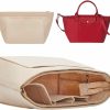 WADORN Wadorn Felt Purse Organizer Insert, Multi-Pocket Handbag Organizer Folding Tote Bag Inside Rectangle Bag In Bag Zipper Shoulder Bag Interior Shaper For Longchamp Le Pliage, 8.7X5.1X7.4 Inch, Beige | Handbag Accessories