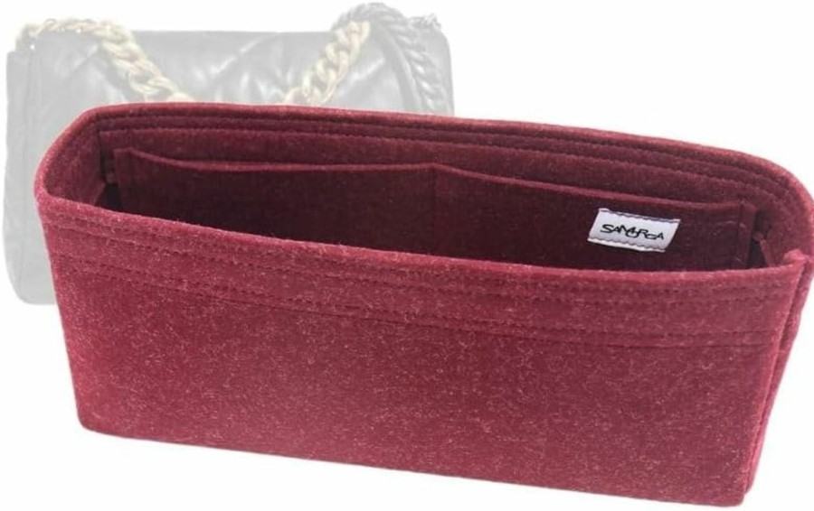 SAMORGA Samorga (3-3/ Cha-19-M Cha 19 Medium 26Cm Flap Bag Organizer Insert Innerbag (2Mm Cherry) | Handbag Accessories