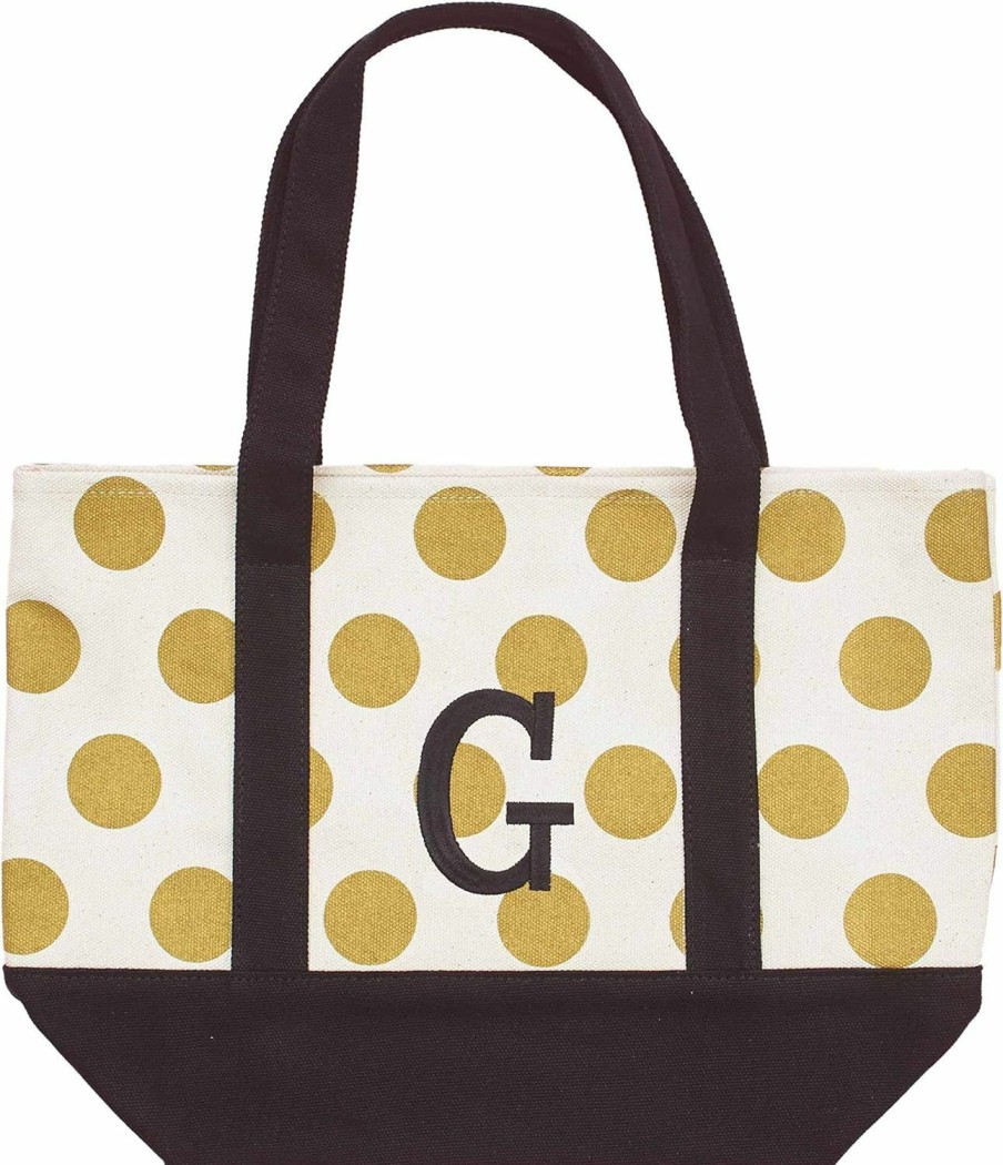 The Lakeside Collection The Lakeside Collection Gold Dot Monogram Tote G | Handbag Accessories