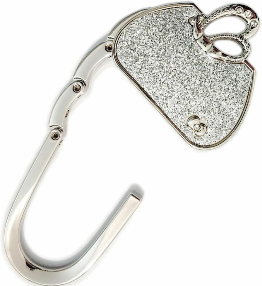 AmYoYo Amyoyo Purse Hook For Table Desk Bag Portable Purse Hanger Organizers Purse Holder Handbag Hanger Folding Purse Hook For Desk (1 Silverybag Shaped) | Handbag Accessories