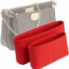 Vercord Vercord Felt Purse Organizer Insert Pochette Handbag Insert Bag In Bag For Multi Pochette Accessories Add Zipper Pocket Beige | Handbag Accessories