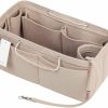 ZTUJO Ztujo Purse Organizer, Multi-Pocket Felt Handbag Organizer, Purse Organizer Insert With Handles, Medium, Large, X-Large (Slender Large, Beige) | Handbag Accessories