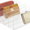 mDesign Mdesign Plastic Purse/Handbag Organizer - Closet Divided Storage For Bags, Clutches, Wallets, Wristlets - Space-Saving Bedroom And Cabinet Organization, Lumiere Collection - Clear | Handbag Accessories