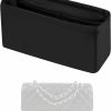 XYJG Xyjg Purse Handbag Silky Organizer Insert Keep Bag Shape Fits Chanel Classic Flap Cf Mini Square 17/20/Small/Medium/Jumbo/Maxi Bags, Luxury Handbag Tote Lightweight Sturdy(Cf Jumbo 30,Black) | Handbag Accessories