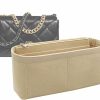 Lckaey Lckaey Purse Organizer Insert For Chanel 19 Small Bag With Side Zipper Pocket Handbag Chanel Maxi Flip Bag Organizer Y002Beige-M | Handbag Accessories