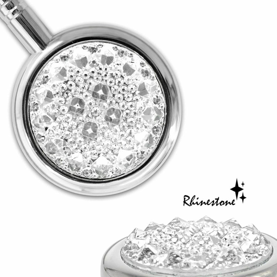 TANOSII Tanosii Purse Hook Mental Clutch Holder Handbag Rhinestone Hanger For Table Desk Reverse White 1 Pack | Handbag Accessories