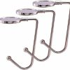 LBTOEM Lbtoem 3 Pack Long Purse Hooks,Table Hanger Holder,Portable Bag Holder Under Counter,Plated Round Metal Desk Hook Stocking Clips For Handbags | Handbag Accessories