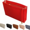 MISIXILE Misixile Felt Purse Insert Organizer With Zipper And Gold Buckles,Handbag Organiser Insert Fit Toiletry Pouch 19 26(Beige-L) | Handbag Accessories