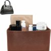 WADORN Wadorn Felt Handbag Organizer Insert, Felt Zipper Tote Bag Insert Rectangle Purse Organizer Bag In Bag Multiple Compartments Bag Insert Interior Shaper For Cosmetic Bag, 6.3X10.7X6.2 Inch, Dark Brown | Handbag Accessories