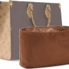 Volcuna Volcuna Waterproof Purse Organizer Insert For Lv On The Go Handbag (Brown, Large, Gm) | Handbag Accessories