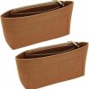 WADORN Wadorn 2Pcs Felt Purse Organizer Insert, Handbag Felt Organizer Tote Bag Divider Pocket Multi Pockets Compartments Zipper Inside Bag In Bag Organizer For Gg Marmont,7.48X1.97X3.94 Inch, Brown | Handbag Accessories