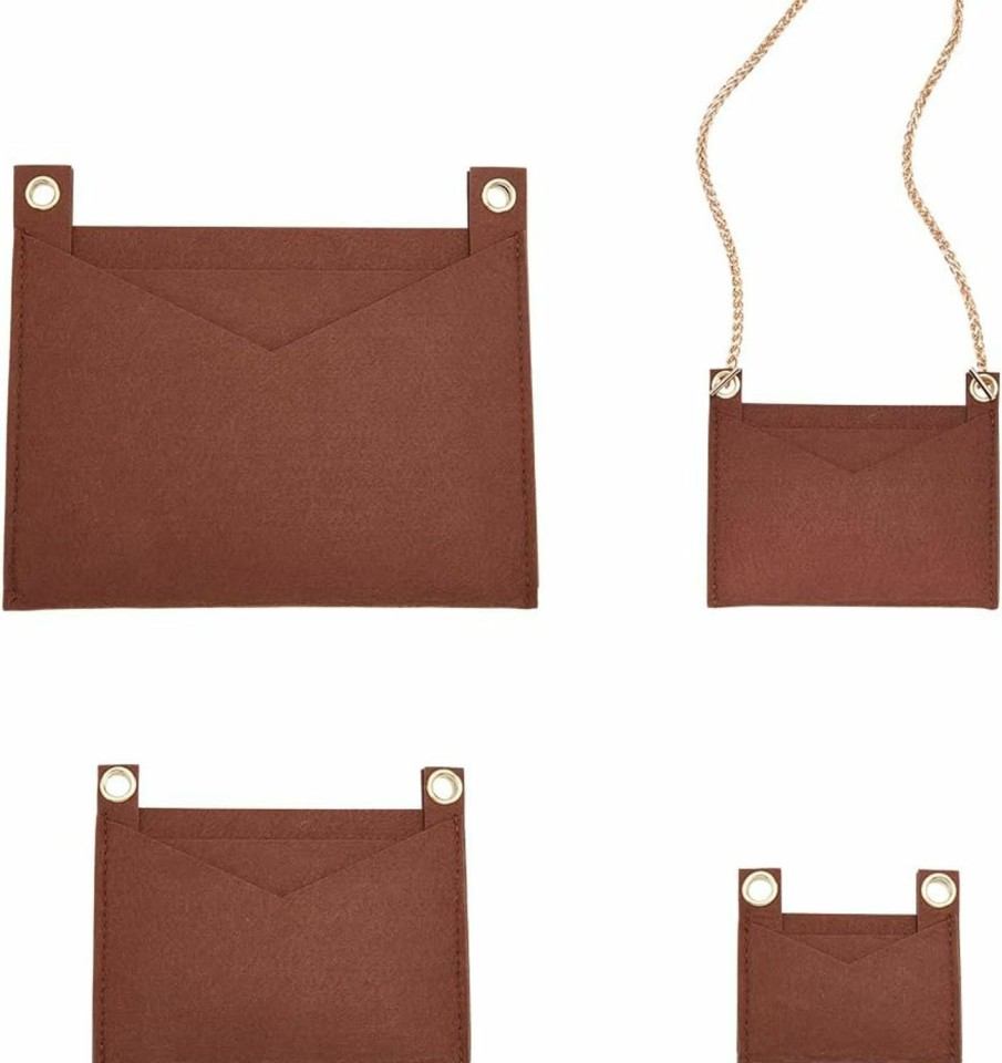 WADORN Wadorn 3 Sizes Purse Oganizer Insert, Felt Handbag Insert Liner With Eyelet Pouch Purse Clutch Crossbody Conversion Inside Storage Envelope Bag Pochette Accessories For Women Clutch Pochettes | Handbag Accessories