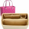 Paterr Paterr Xl Purse Organizer Insert Felt Bag Organizer Compatible With Original Felt Tote Organizer Insert With Zipper Insert Divider Pouch For Women Handbag Accessories, Beige | Handbag Accessories