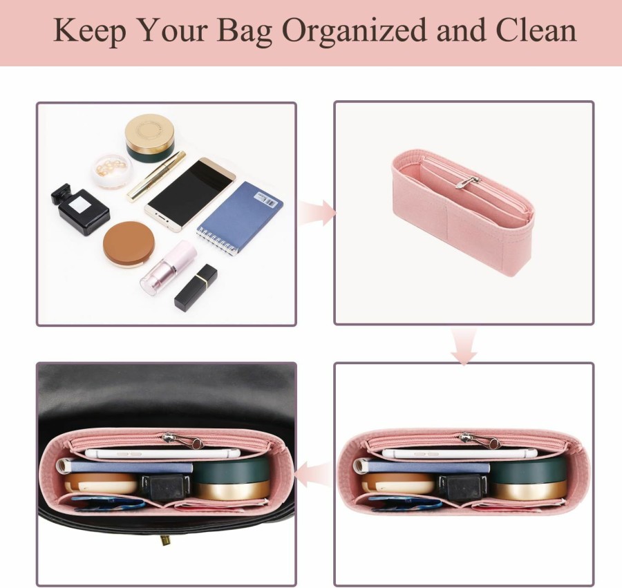 Chispee Chispee Bag Organizer For Longchamp Small Tote Bag Timid Bag Storage & Finishing Inner Bag Liner Handbags Insert Organizer Fit Mini Size | Handbag Accessories