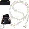 WADORN Wadorn Felt Purse Organizer Insert, Felt Handbag Organizer Insert Conversion Kit With Pearl Beaded Bag Straps Clutches Envelope Bag Insert Inner Pocket Liner, 2.32X5.07 Inch | Handbag Accessories