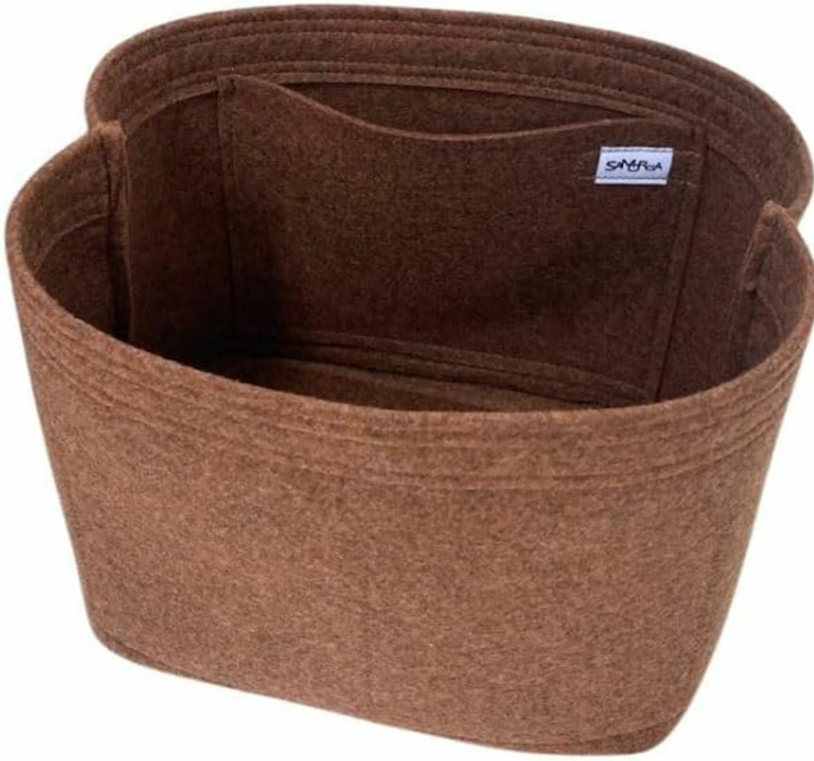 SAMORGA Samorga (4-60/ C-Triomphe-Bucket-M) Medium Bucket In Triomphe Canvas Bag Organizer Insert Innerbag (2Mm Brown Heather) | Handbag Accessories