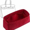 LOUKAYCCI Loukaycci Purse Organizer Insert Velvet Luxury Handbag Tote Fits Birkin25/30/35/40 Bags (Red, Bk30) | Handbag Accessories