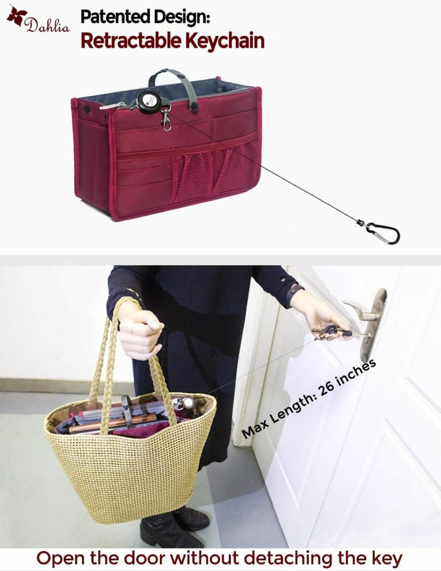 Dahlia Dahlia Patented Handbag Purse Organizer Insert - Sturdy Flexible | Handbag Accessories