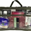 Q Girl Cosmetic Purse Make-Up Organizer | Clear Pvc W/Zippers | Black Trim | Handbag Accessories