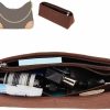 WADORN Wadorn Purse Insert Organizer, Felt Tote Shaper Pouches Insert Divider Organizer Handbag Insert Bag In Bag For Lv Boulogne Multi Pocket With Zipper For Underarm Bag Shaper, 3.5X9.8X3.9 Inch (Black) | Handbag Accessories