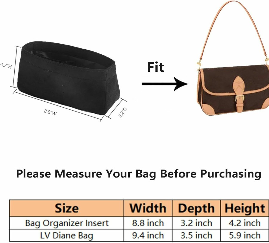 Doxo Doxo Purse Organizer For Lv Diane Bag,Velvet Bag Organizer For Tote,Handbag Organizer Insert With Zippers. | Handbag Accessories