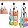 RESOVO Resovo Purse Hanger Organizer For Closet,6 Pack Hanging Bag Holder Handbag Hooks Space-Saving Tote Organizer With Hooks, Keeping Purses Visible And In Good Shape, Black, Rotatable And Portable | Handbag Accessories