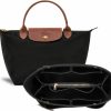 ETTP Ettp Purse Organizer Insert For Le Pliage Tote,Handbag Organizer Compatible With Le Pliage Shoulder Bag Large/Small,Le Pliage Top Handle Small/Medium (Black, Large) | Handbag Accessories