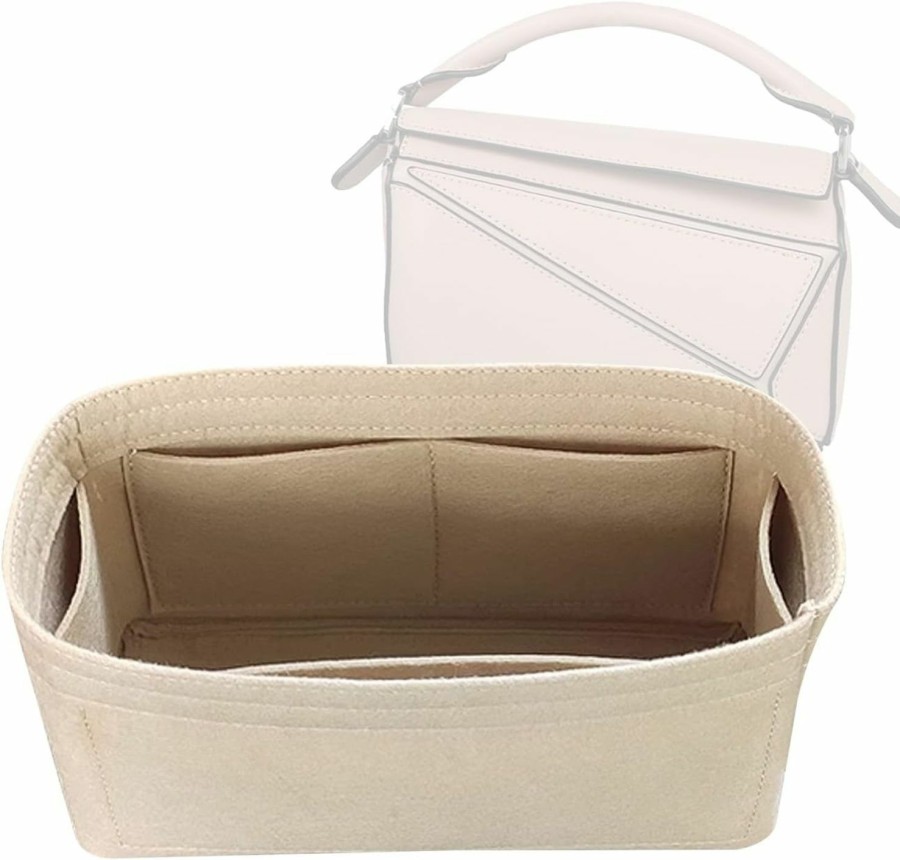 Lckaey Lckaey Purse Organizer Insert For Loewe Puzzle Handbag Bag Felt Insert Y091Khaki-S | Handbag Accessories