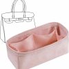 LOUKAYCCI Loukaycci Purse Organizer Insert Velvet Luxury Handbag Tote Fits Birkin25/30/35/40 Bags (Pink, Bk30) | Handbag Accessories