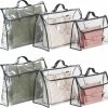 Univivi Univivi 6 Pack Dust Bags For Purses And Handbags,Clear Dust Covers Bag Organizer Closet Organizer System,Bedroom Handbag Organizer, With Magnet Button & Leather Handle (3 Size) | Handbag Accessories