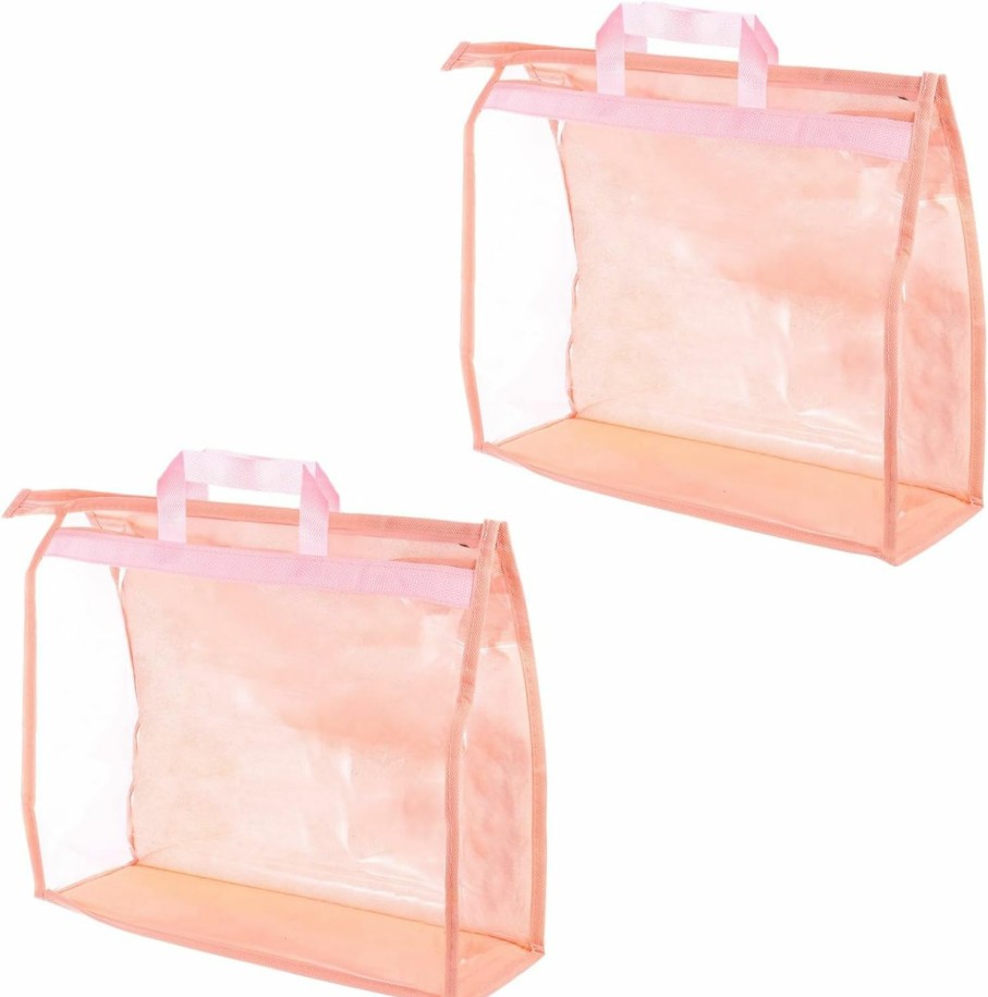 PATIKIL Patikil Handbag Dust Bags, 2 Pack Clear Purse Storage Organizer L Size Pvc Dustproof Handbag Cover Transparent Purse Protector Beige | Handbag Accessories