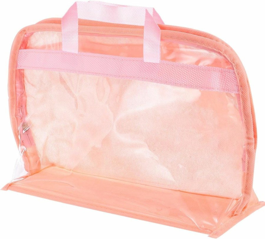 PATIKIL Patikil Handbag Dust Bags, Clear Purse Storage Organizer Xl Size Pvc Dustproof Handbag Cover Transparent Purse Protector Style 2, Pink | Handbag Accessories