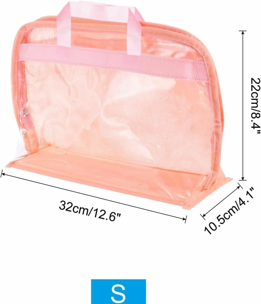 PATIKIL Patikil Handbag Dust Bags, Clear Purse Storage Organizer Xl Size Pvc Dustproof Handbag Cover Transparent Purse Protector Style 2, Pink | Handbag Accessories