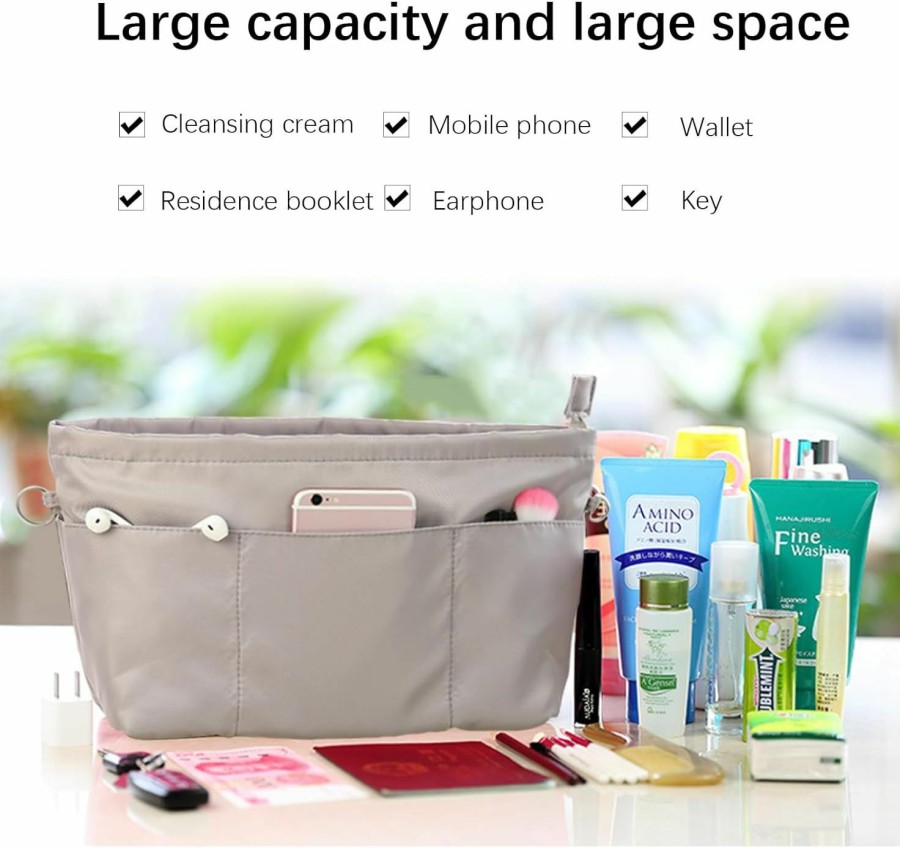 Lckaey Lckaey Purse Organizer Insert For Neverfull Gm Mm Graceful Pm Insert On The Go Purse Organizer 3055Khaki-S | Handbag Accessories