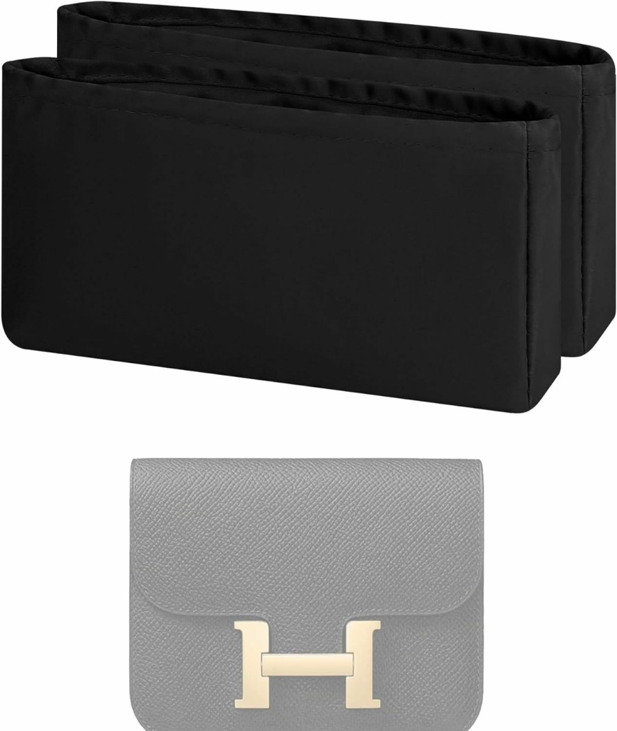 XYJG Xyjg Purse Handbag Silky Organizer Insert Keep Bag Shape Fits Hermes Constance 19/New 19/24/New 24 Bags, Luxury Handbag Tote Lightweight Sturdy(New Constance19,Black) | Handbag Accessories