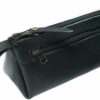 Leatherise Leatherise Leather Zipper Closure Pouch- Handcrafted Genuine Leather Organizer Bag For Men & Women Triangular(Black) | Handbag Accessories