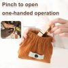 BERSEG Mini Corduroy Elastic Bag, Corduroy Elastic Hair Tie Organizer, Etonwoh Corduroy Elastic Storage Bag, Corduroy Lipstick Bag, Corduroy Popper Organizer (Brown) | Handbag Accessories