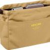 Vercord Vercord Canvas Handbag Organizers, Sturdy Purse Insert Organizer Bag In Bag, 10 Pockets Color Beige Large | Handbag Accessories