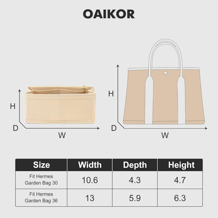 OAikor Oaikor Purse Organizer Insert For Handbags,Bag In Bag Organizer For Tote,Perfect For H Garden Party 30,36 Insert Organizer (Garden Party30) | Handbag Accessories