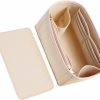 LOUKAYCCI Loukaycci Purse Organizer & Base Shaper Fit Speedy 25 & Neverfull Pm, Goyards, Mk,Longchamps More,Felt Bag Organizer Insert For Handbags With Metal Zipper [Bag In Bag] (Medium, Beige) | Handbag Accessories