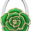 Veemoon Veemoon Purse Hanger, Green Rose Handbag Holder Hook Foldable Handbag Hanger, Purse Table Hanger Womens Bag Purse Holder For Desk Tables | Handbag Accessories