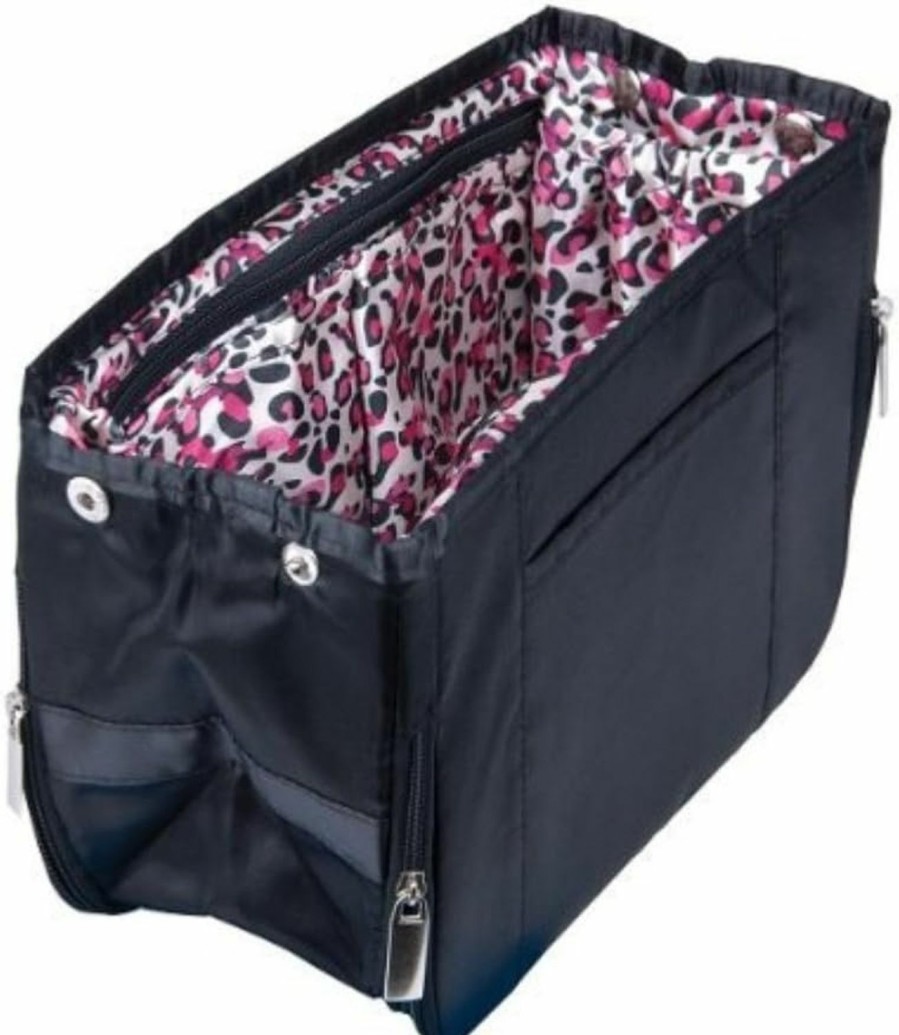 Pursfection Purse Organizer By Pursfection -- Black With Pink Leopard Lining | Handbag Accessories