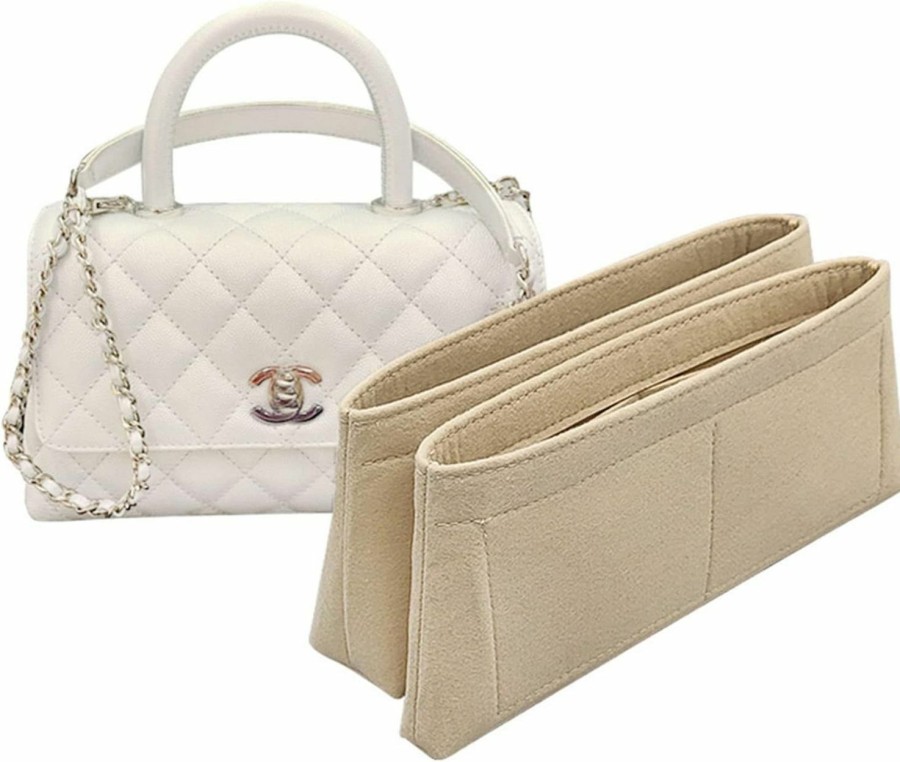 Lckaey Lckaey Bag Organizer For Coco Handle Small Bag Organizer Felt Insert 2020Beige-S | Handbag Accessories