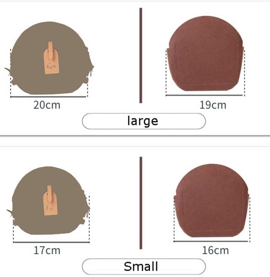 Lckaey Lckaey Round Bag Organizer Insert-For Round Bag Applicable To Old Flower Soft Bag Kuqi Round Bag Purse Organizer2078-Khaki-L | Handbag Accessories