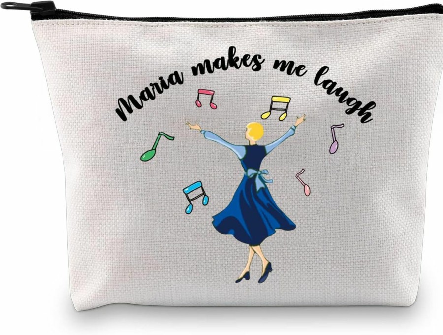 G2TUP G2Tup The Sound Music Makeup Bag Musical Theatre Lovers Gift Bag Maria Makes Me Laugh Musical Movie Zipper Pouch (Makes Me Laugh Makeup Bag) | Handbag Accessories