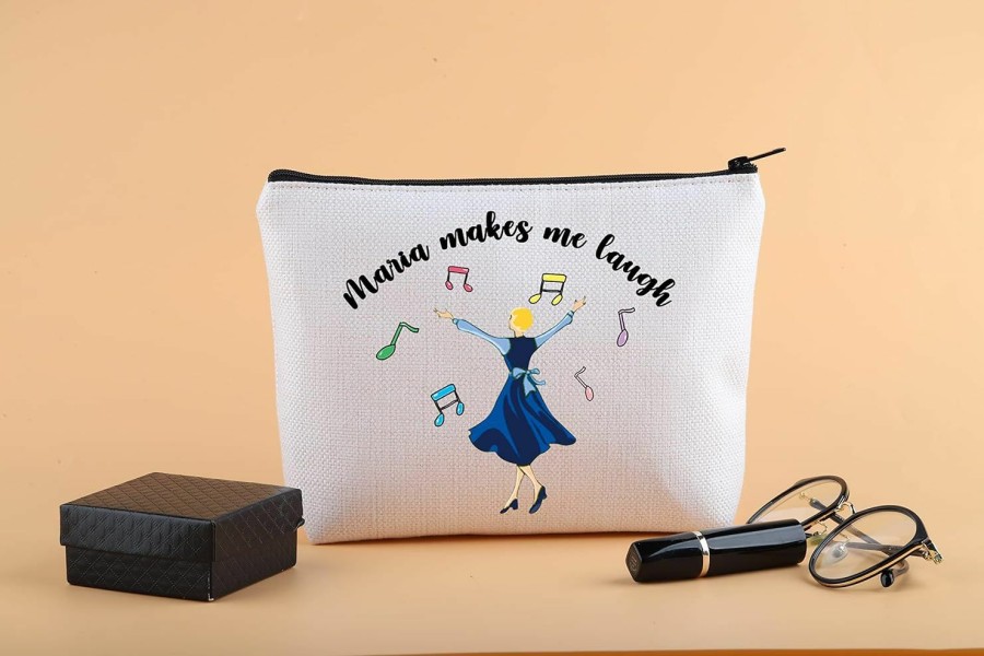 G2TUP G2Tup The Sound Music Makeup Bag Musical Theatre Lovers Gift Bag Maria Makes Me Laugh Musical Movie Zipper Pouch (Makes Me Laugh Makeup Bag) | Handbag Accessories