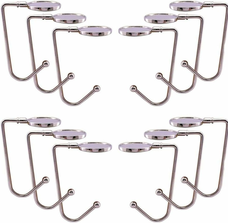 SHENGDING Shengding Jinyatu 12Pcs Table Side Hook Handbag Hook Clamp On Under Desk Hooks Save Space Metal Hook For Table To Hang Handbags Purse Backpack Headsets Bags | Handbag Accessories