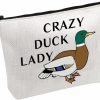 PWHAOO Pwhaoo Duck Owner Makeup Bag Crazy Duck Lady Cosmetic Bag Duck Lover Gifts (Crazy Duck Lady B) | Handbag Accessories